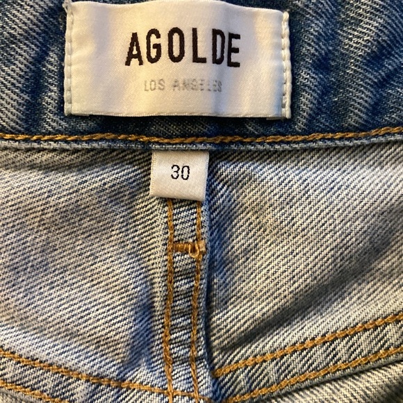 AGOLDE Parker Vintage Cut Off Jeans Sz 30 100% Organic Cotton Swapmeet Dark - Picture 3 of 5